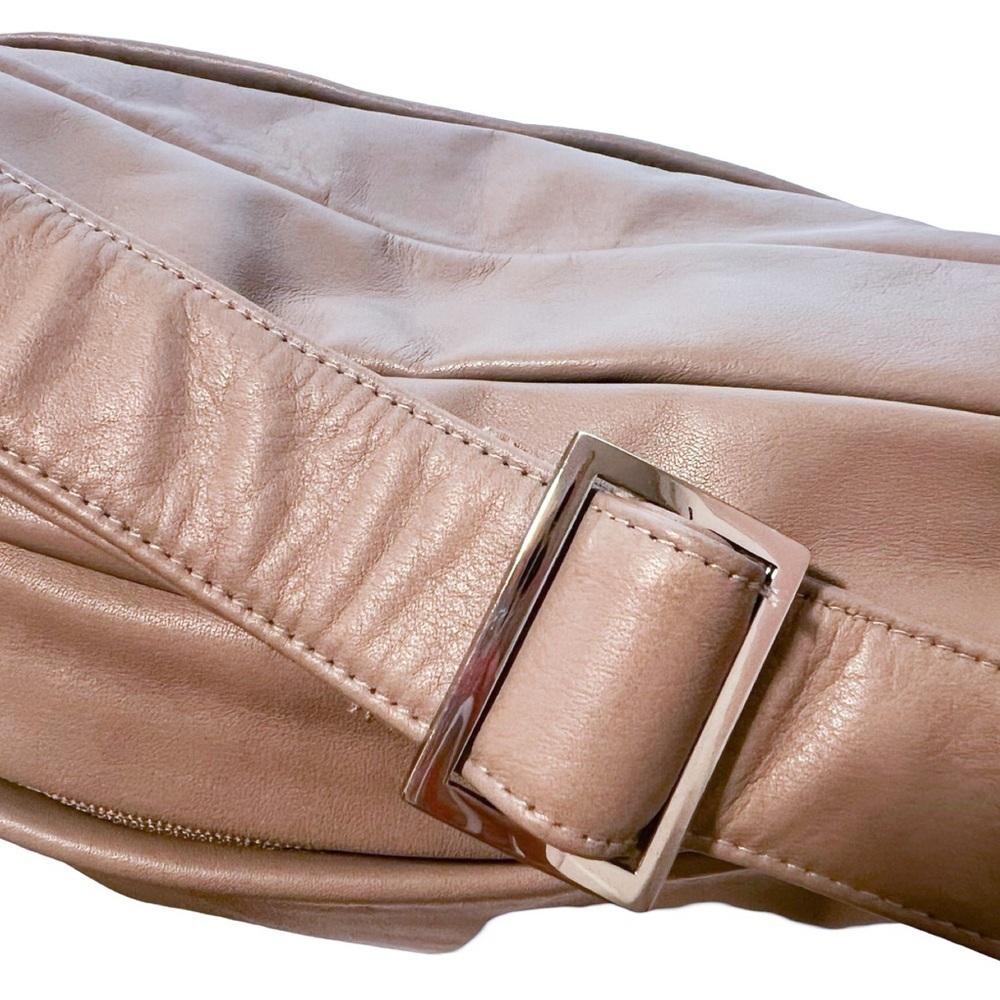 NEW PERLINA NEW YORK Taupe Satchel Leather Bag - Picture 5 of 8